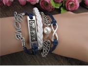 Infinity Cross Leather Multi Layer Handmade Rope Bracelet Tq B93