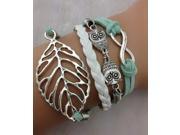 Infinity Cross Leather Handmade Multi Layer Rope Bangle Tq B148