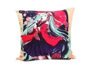Hatsune Miku Anime Square Cartoon Soft Cotton Pillow Cushion Red