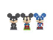 Superman Captain America Batman Pack of 3 LOZ Nanoblock Mickey Mouse Featuring Collection Total 710pcs