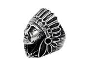 Retro Indian Chief Punk Titanium Finger Ring 9