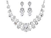 Jesming® Alloy Rhinestone Earrings Crystal Pendant Necklace Bridal Jewelry Set