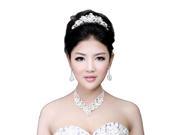 Jesming® Silver Crystal Rhinestone Teardrop Dangle Braids Earrings Accented Necklace Jewelry Set