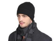 Wool knit hat outdoor mountaineering man simple hat Black One Size