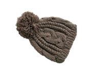 Men s Cable Knit wave Hemp flowers Hat Dark brown One Size