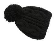 Men s Cable Knit wave Hemp flowers Hat Black One Size