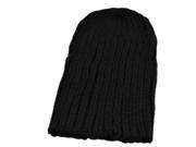 Men and women knit headgear pure simple cap Black One Size