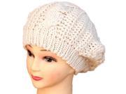 Hemp flowers bud knitted hat Beige One Size