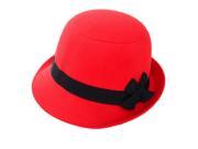 After the eaves Alice felt trilby rabbit hair ball hat Red One Size