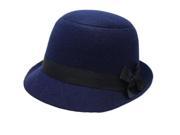 After the eaves Alice felt trilby rabbit hair ball hat Dark blue One Size