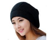 Women warm Winter knitted hat Black One Size