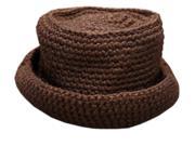 Jacquard knitted retro beauty hat coffee One Size