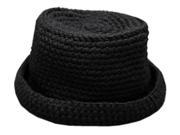 Jacquard knitted retro beauty hat Black One Size
