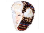 Outdoor colfproof snow ski cap ear Brown One Size