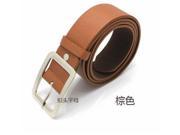 Fashion leisure wild alloy on the word buckle unisex belt Men and Women belt brown