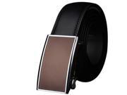 New Mens Leather belt buckle automatic casual leather belt coffee buckle black