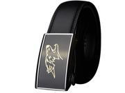 New Mens Leather belt buckle automatic casual leather belt animal print buckle black