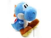 Super Mario game animation series Mario plush toy sitting Yoshi dragon toy blue