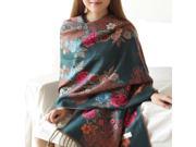 Women s Autumn and Winter Thick Jacquard Warm Long Scarf Fringed Shawl