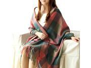 Fashion Women s Autumn and Winter Thick Warm Long Plaid Scarf Air Conditioning Shawl