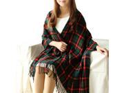 Fashion Women s Autumn and Winter Soft and Warm Fringed Classic Plaid Scarf