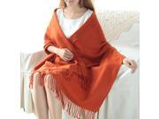 Fashion Women s Autumn and Winter Soft and Warm Fringed Solid Color Scarf
