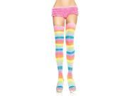 Acrylic Neon Rainbow Costume Thigh Highs Adult Hosiery One Size