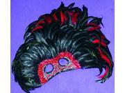 Jumbo Feather Venetian Masquerade Mardi Gras Mask Red Black