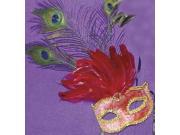 Safari Eye Venetian Masquerade Mardi Gras Mask W Peacock Feathers