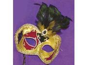 Mystique Eye Venetian Masquerade Mardi Gras Mask with Feathers Style E