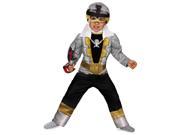 Super Megaforce Power Rangers Silver Ranger Muscle Toddler Costume 4 6