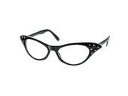 50 s Rhinestone Black Adult Costume Glasses