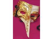 Casanova Venetian Masquerade Mardi Gras Mask Cream Gold Style D