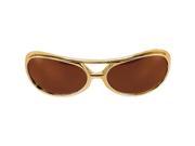 Rock Roll King Gold Brown Adult Costume Glasses