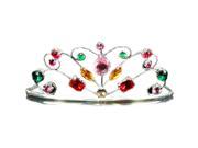 Silver Tiara with Rainbow Jewels Child Costume Crown