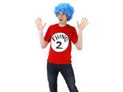 Dr. Seuss Thing 2 Adult Costume Short Sleeve T Shirt and Wig Large