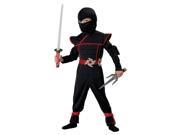 Stealth Ninja Costume Child Toddler Black Red Medium