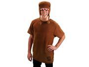 Domo Shirt Hat Costume Set Brown Adult Large X Large