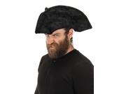 Old Pirate Black Tricorn Hat Adult Costume Accessory One Size