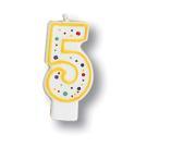 Polka Dot Numeral Candle 5