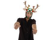 Racing Reindeer Helmet Adult Costume Hat One Size