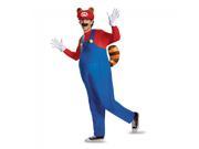 Super Mario Bros Nintendo Mario Raccoon Deluxe Costume Adult XX Large 50 52