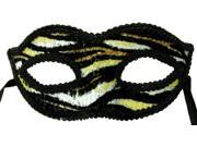 Electro Petite Costume Mardi Gras Mask Gold w Black Swirls One Size