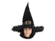 Ridged Black Costume Witch Hat Adult