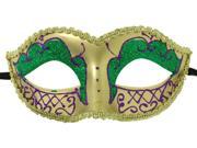 Envy Petite Mardi Gras costume Mask Purple w Gold One Size