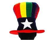 Patriotic Rainbow Uncle Sam Velvet Adult Costume Hat