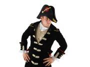 Admiral Bicorn Military General Adult Black Hat Costume Accessory One Size