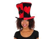 Madhatter Ace and Hearts Hat Adult Costume Accessory One Size