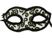 Electro Petite Costume Mardi Gras Mask Silver Leopard Print One Size