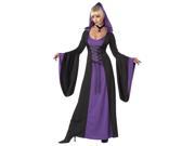 Deluxe Gothic Purple Hooded Robe Dress Costume Adult Large 10 12